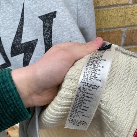 Limited Edition Diesel Half Knit Half Crew Sweater Gray - Picture 3 of 8